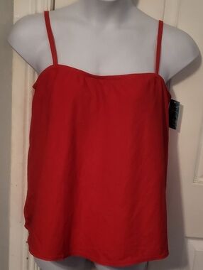 NWT Announcements Women's Red Maternity Tankini Swim Top